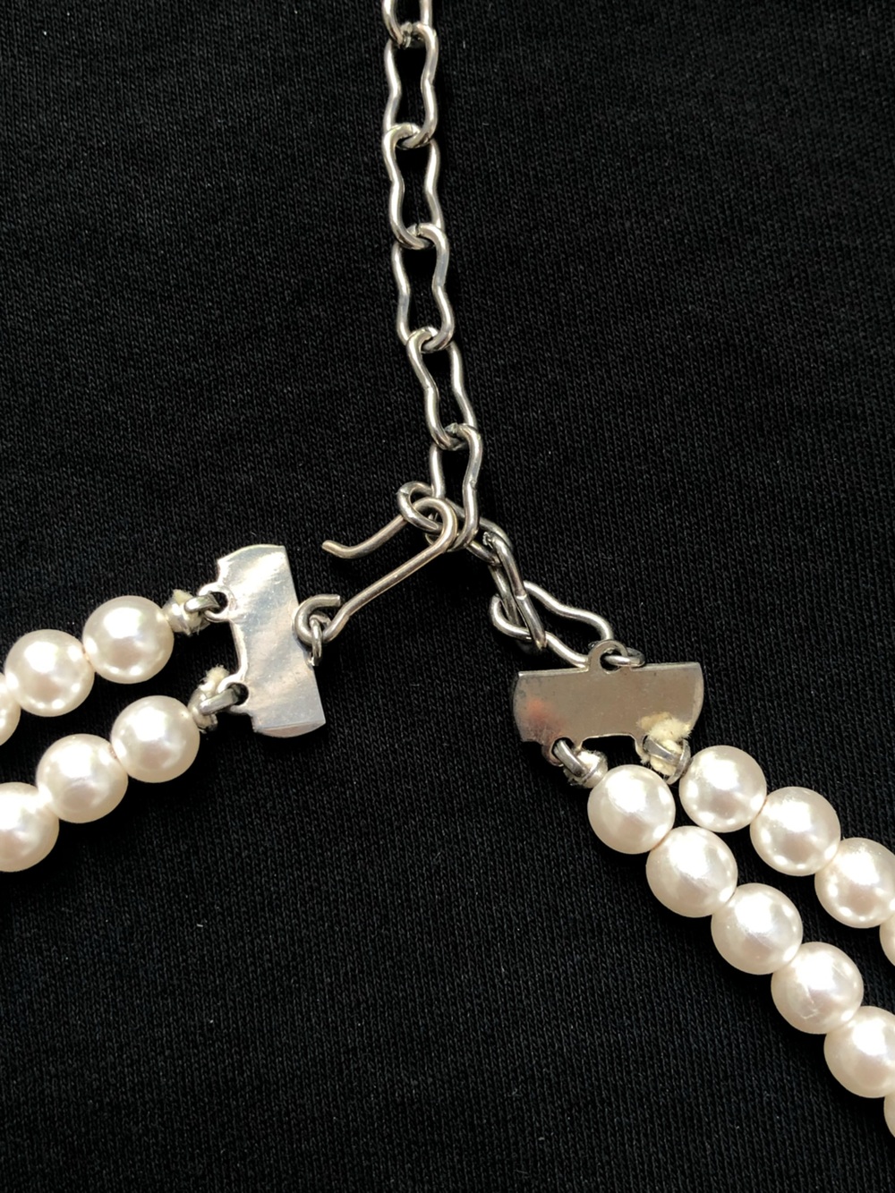 Vintage Pearl and Purple Glass Choker - Picture 3 of 6